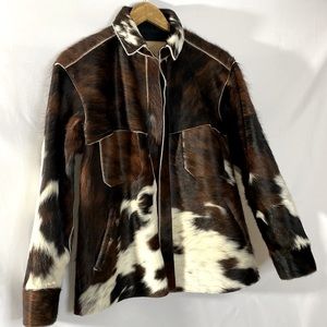 NEW COLLECTOR’s GEM - DESIGNER KUZYK COW SKIN LEATHER JACKET ~ Unique Style -S-M